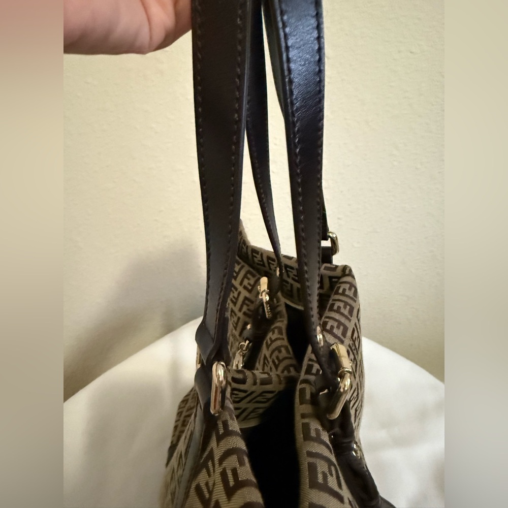 fendi zucchino canvas tote with charms. excellent condition. - Picture 8 of 10